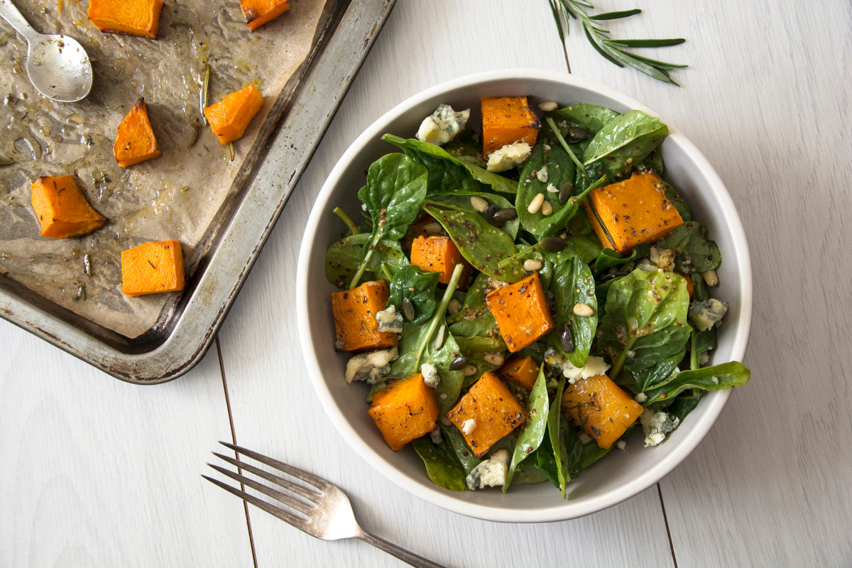 Pumpkin, Feta and Spinach Salad Smart Nutrition and Wellness